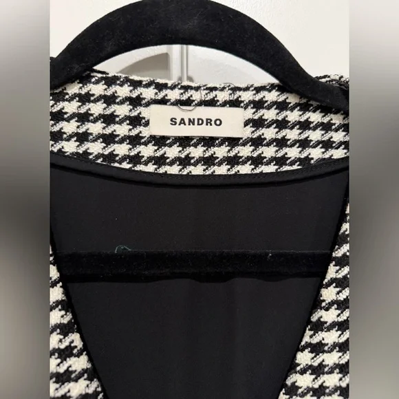 Sandro Short Houndstooth Tweed Dress Size 38 US 6 MSRP: $445 Excellent Condition - Picture 5 of 16